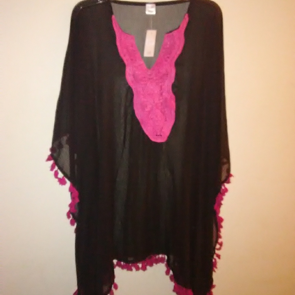 🎅Ana & kate Women's cover up black and pink - Picture 1 of 6